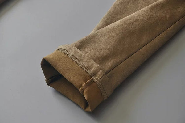 Autumn Suede Leggings Solid High Elastics Bodycon Pencil Pants Fashion Casual Medium Waist Trousers | Vimost Shop.