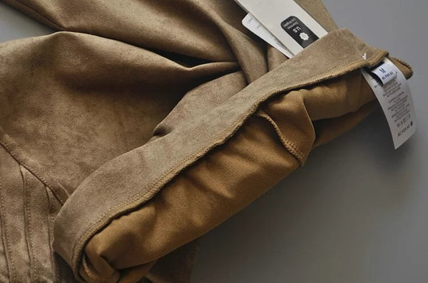 Autumn Suede Leggings Solid High Elastics Bodycon Pencil Pants Fashion Casual Medium Waist Trousers | Vimost Shop.