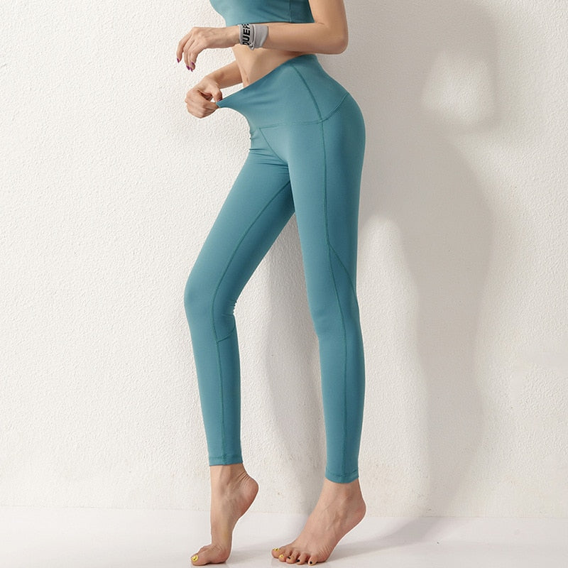 Autumn Solid Seamless Yoga Leggings No-T Line Workout Push Sports Pants Casual Breathable Quick Dry Shaping High Elastics Pants | Vimost Shop.