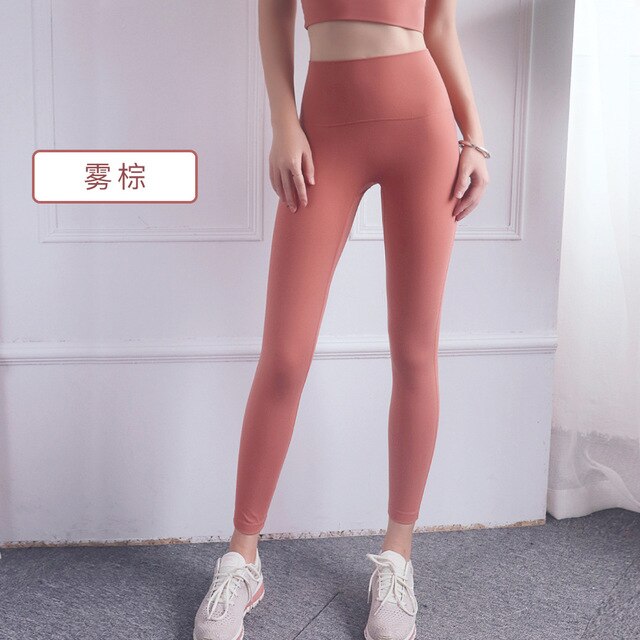 Seamless Yoga Leggings High-waist Sports tights No Embarrassing Line Yoga Pants Hips Lifting Jogging Workout Push Up Leggings | Vimost Shop.