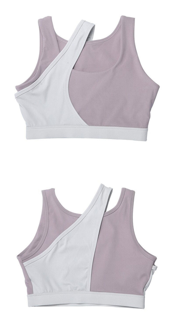 Seamless Sports Gym Bra Crop Top Patchwork Push Up Workout Beauty Back Solid Top Shockproof Training Fitness Running Vest Shirt | Vimost Shop.