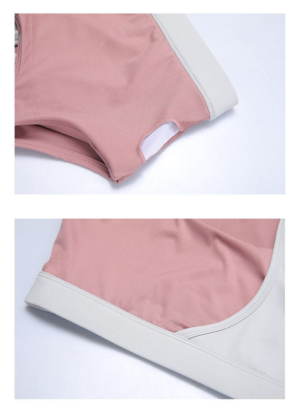 Seamless Sports Gym Bra Crop Top Patchwork Push Up Workout Beauty Back Solid Top Shockproof Training Fitness Running Vest Shirt | Vimost Shop.