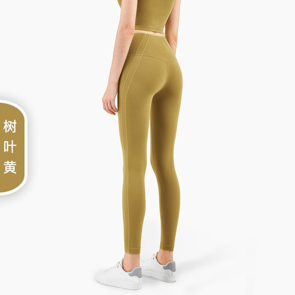 Autumn Seamless Solid Yoga No T line Leggings Fitness Gym Yoga Pantalones High Elastics Sports Breathable Dry Quick Trousers | Vimost Shop.