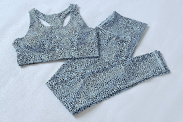 Polka Dots Sports Yoga Set Gym Fitness Running Tracksuit Fashion Bra Top And Shorts Set Jogging Push Up Workout Clothing Outfits | Vimost Shop.