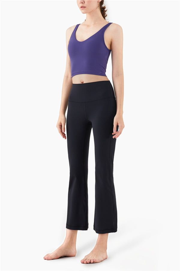 Sports Leggings Women High Waist Wide Legs Yoga Pants Solid Fashion High Elastic Push Up Work Out Pants For Women Jogging Pants | Vimost Shop.