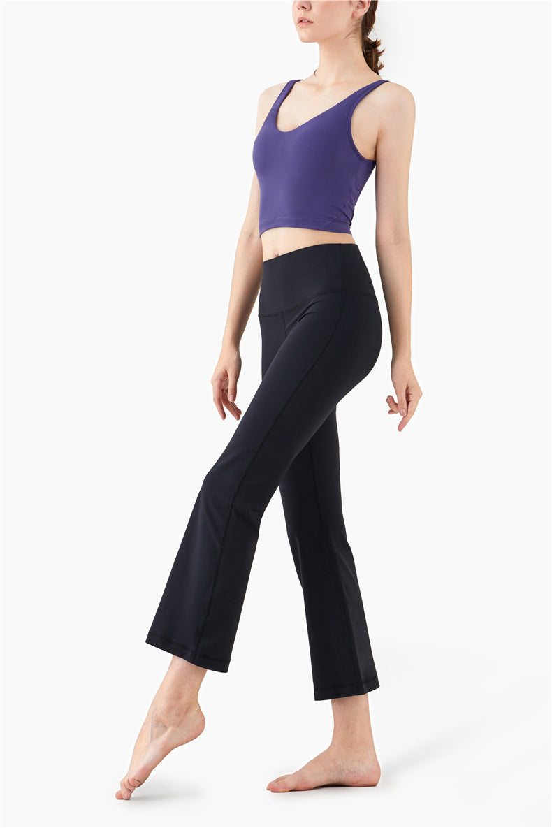 Sports Leggings Women High Waist Wide Legs Yoga Pants Solid Fashion High Elastic Push Up Work Out Pants For Women Jogging Pants | Vimost Shop.