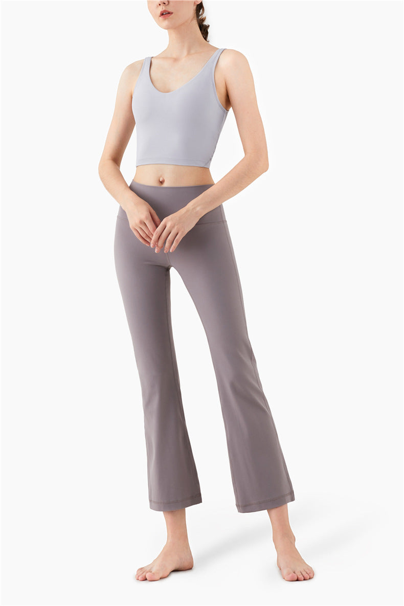 Sports Leggings Women High Waist Wide Legs Yoga Pants Solid Fashion High Elastic Push Up Work Out Pants For Women Jogging Pants | Vimost Shop.