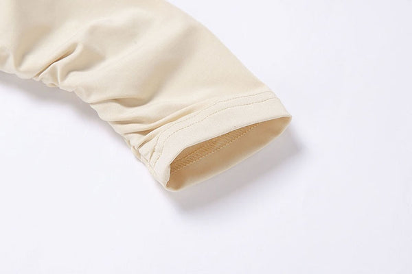 Solid Sportswear Pleated Yoga Set Gym Fitness Tracksuit Long Sleeve Rushed Crop Top Shorts Suit Outdoor Sports Workout Suit | Vimost Shop.