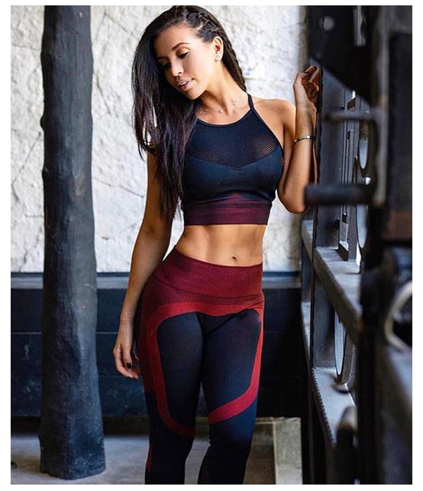 Autumn Patchwork Yoga Leggings High Elastics Pants For Women High Waist Hips Lifting Fitness Trousers Energy Fitness Sportswear | Vimost Shop.