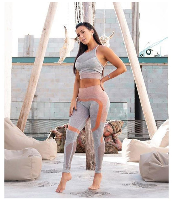 Autumn Patchwork Yoga Leggings High Elastics Pants For Women High Waist Hips Lifting Fitness Trousers Energy Fitness Sportswear | Vimost Shop.