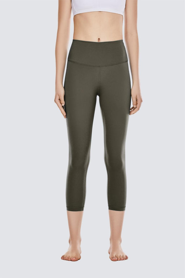 High Waisted Capri Workout Leggings for Women Hugged Feeling Athletic Compression Leggings -21 Inches