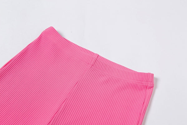 Autumn Solid Ribbing Two Piece Set Tracksuit For Women Fashion Long Sleeve Front Zipper Crop Top Leggings Jogging Sports Suit | Vimost Shop.