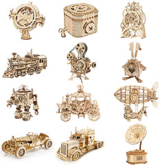 ROKR DIY 3D Wooden Puzzle Gear Model Building Kit Toys Gift for Children Teens