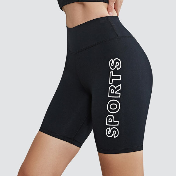 Letter Print Yoga Sports Shorts For Women High Stretch Hips Lifting Short Pants For Women Casual Fashion Workout Fitness Trouser | Vimost Shop.