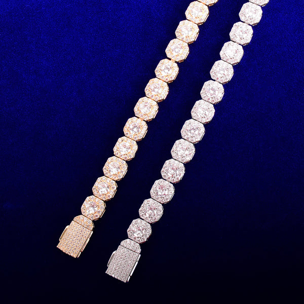 9mm Square Men's Bracelet Chain Hip Hop Link Finish Zirconia Copper Gold Color Fashion Rock Jewelry | Vimost Shop.