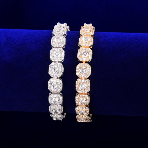 9mm Square Men's Bracelet Chain Hip Hop Link Finish Zirconia Copper Gold Color Fashion Rock Jewelry | Vimost Shop.