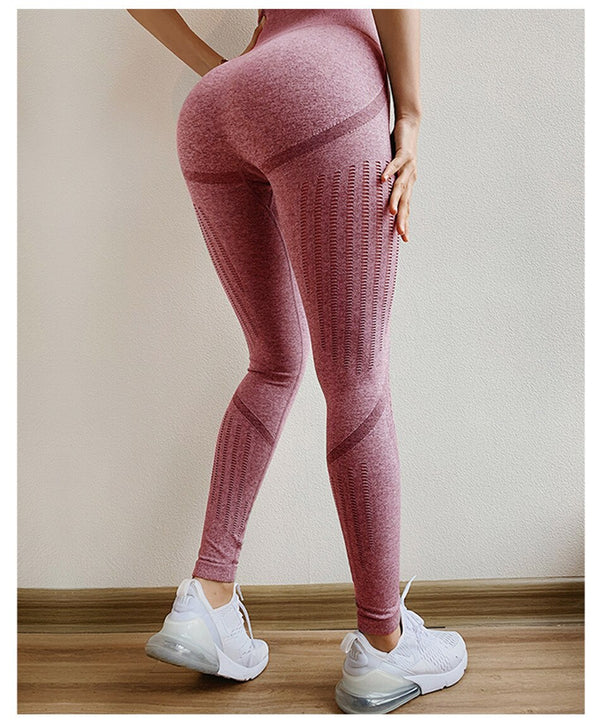 Yoga Leggings Women High Waist Hollow Out Pants Fashion High Elastic Push Up Work Out Pants For Women Hips Lifting Jogging Pants | Vimost Shop.