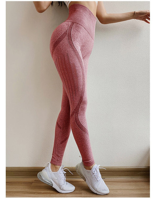 Yoga Leggings Women High Waist Hollow Out Pants Fashion High Elastic Push Up Work Out Pants For Women Hips Lifting Jogging Pants | Vimost Shop.