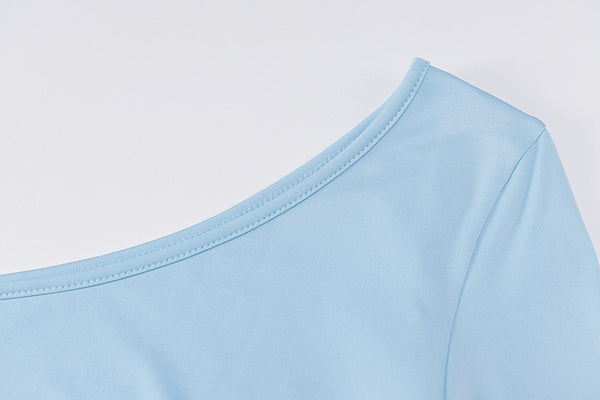 Seamless Sportswear Yoga 2 PCS Set GYM Fitness Sports Tracksuit One Shoulder Tie Knot Crop Top High Elastics Shorts Two Piece | Vimost Shop.