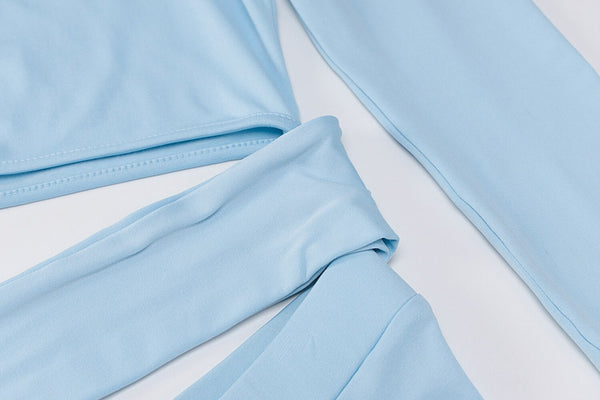 Seamless Sportswear Yoga 2 PCS Set GYM Fitness Sports Tracksuit One Shoulder Tie Knot Crop Top High Elastics Shorts Two Piece | Vimost Shop.