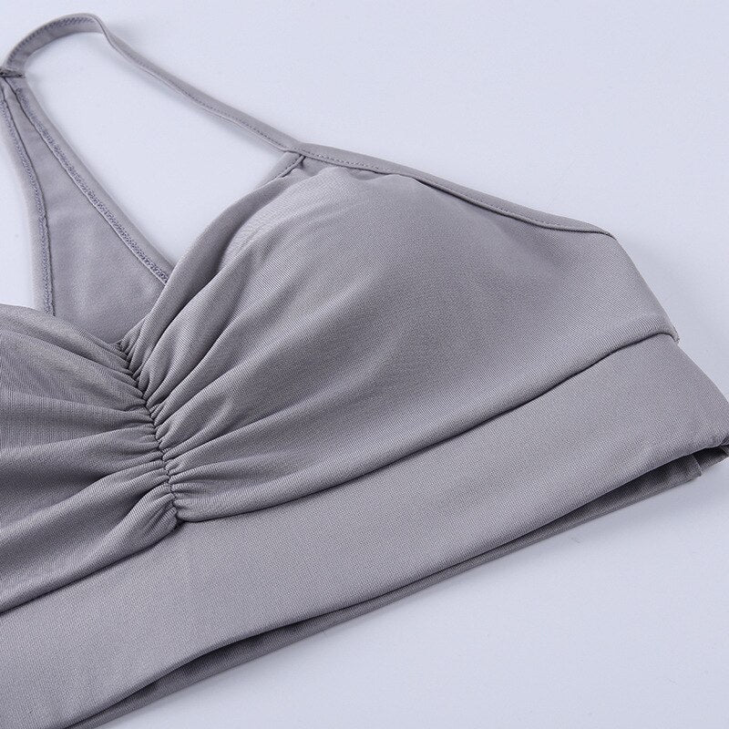 Women Solid Yoga Suit Gym Slim Tracksuit Cami Crop Top Shorts Two Piece Set Casual Sports Running Suit Hot Sale Outdoor Outfits | Vimost Shop.