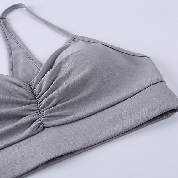 Women Solid Yoga Suit Gym Slim Tracksuit Cami Crop Top Shorts Two Piece Set Casual Sports Running Suit Hot Sale Outdoor Outfits | Vimost Shop.