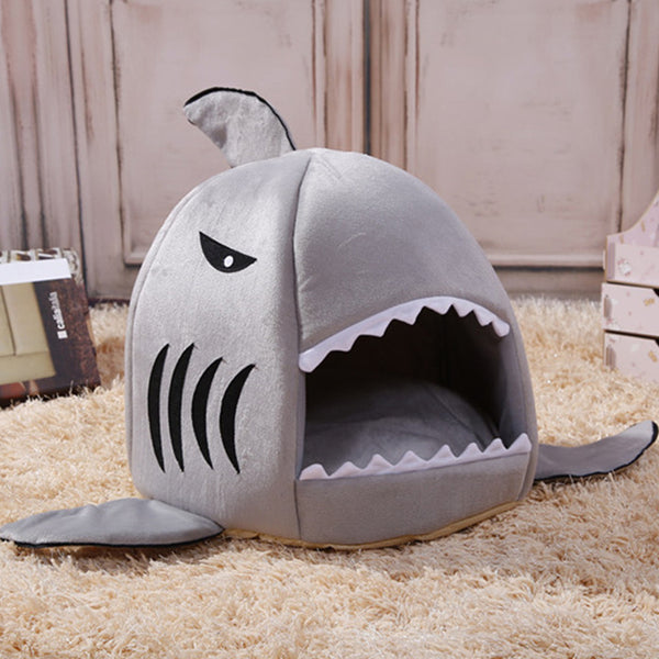 Willstar Pet Cat Bed House Gray Shark Shape Kennel Dog Warm Sleeping Mat Comfortable Beds for Small Large Pets | Vimost Shop.