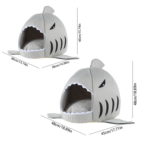 Willstar Pet Cat Bed House Gray Shark Shape Kennel Dog Warm Sleeping Mat Comfortable Beds for Small Large Pets | Vimost Shop.