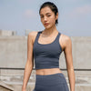 Seamless Sports Gym Tank Crop Top Push Up Workout Cross Thin Shoulder Beauty Back Solid Shockproof Training Fitness Running Vest | Vimost Shop.