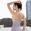 Seamless Sports Gym Tank Crop Top Push Up Workout Cross Thin Shoulder Beauty Back Solid Shockproof Training Fitness Running Vest | Vimost Shop.