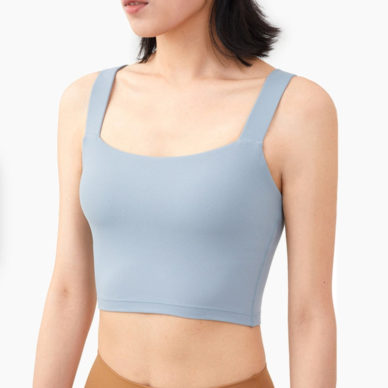 Women Seamless Yoga Sport Tank Crop Top Solid Deep U-back Vest Bra Gym Fitness Workout Top Running Training High Impact Tank Top | Vimost Shop.