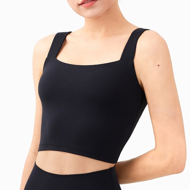 Women Seamless Yoga Sport Tank Crop Top Solid Deep U-back Vest Bra Gym Fitness Workout Top Running Training High Impact Tank Top | Vimost Shop.
