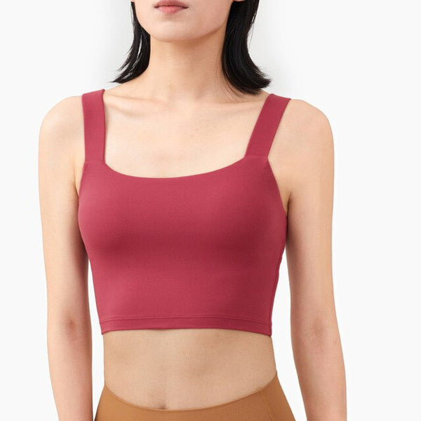 Women Seamless Yoga Sport Tank Crop Top Solid Deep U-back Vest Bra Gym Fitness Workout Top Running Training High Impact Tank Top | Vimost Shop.