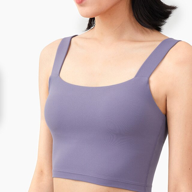 Women Seamless Yoga Sport Tank Crop Top Solid Deep U-back Vest Bra Gym Fitness Workout Top Running Training High Impact Tank Top | Vimost Shop.