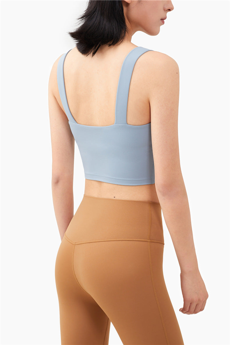 Women Seamless Yoga Sport Tank Crop Top Solid Deep U-back Vest Bra Gym Fitness Workout Top Running Training High Impact Tank Top | Vimost Shop.