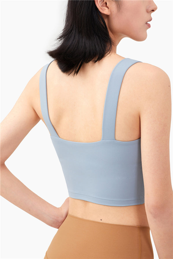 Women Seamless Yoga Sport Tank Crop Top Solid Deep U-back Vest Bra Gym Fitness Workout Top Running Training High Impact Tank Top | Vimost Shop.