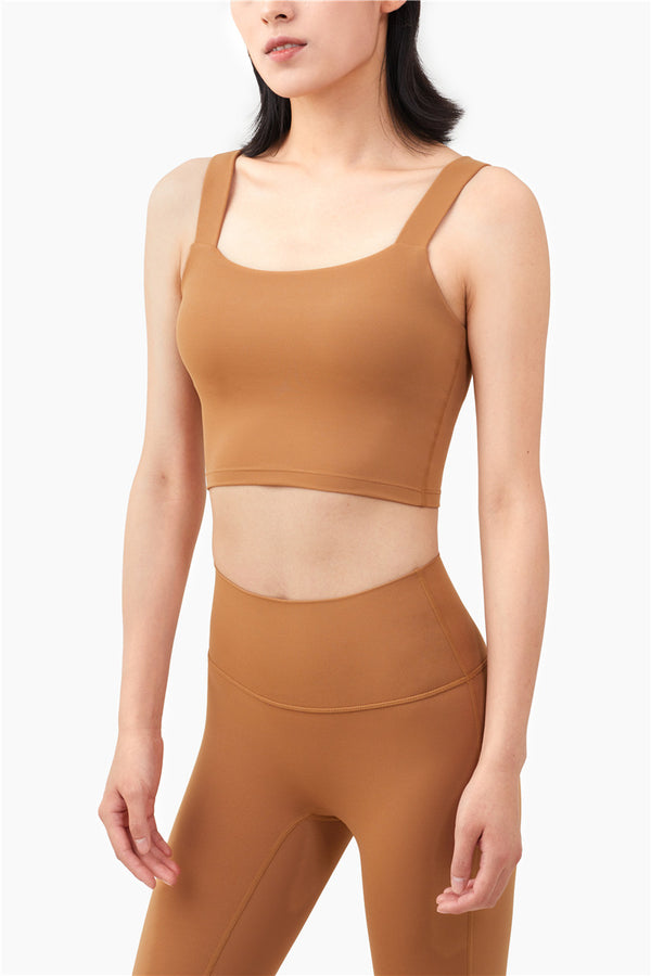 Women Seamless Yoga Sport Tank Crop Top Solid Deep U-back Vest Bra Gym Fitness Workout Top Running Training High Impact Tank Top | Vimost Shop.