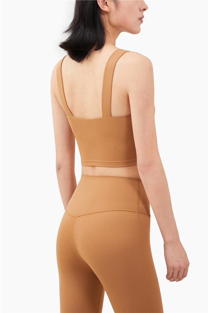 Women Seamless Yoga Sport Tank Crop Top Solid Deep U-back Vest Bra Gym Fitness Workout Top Running Training High Impact Tank Top | Vimost Shop.