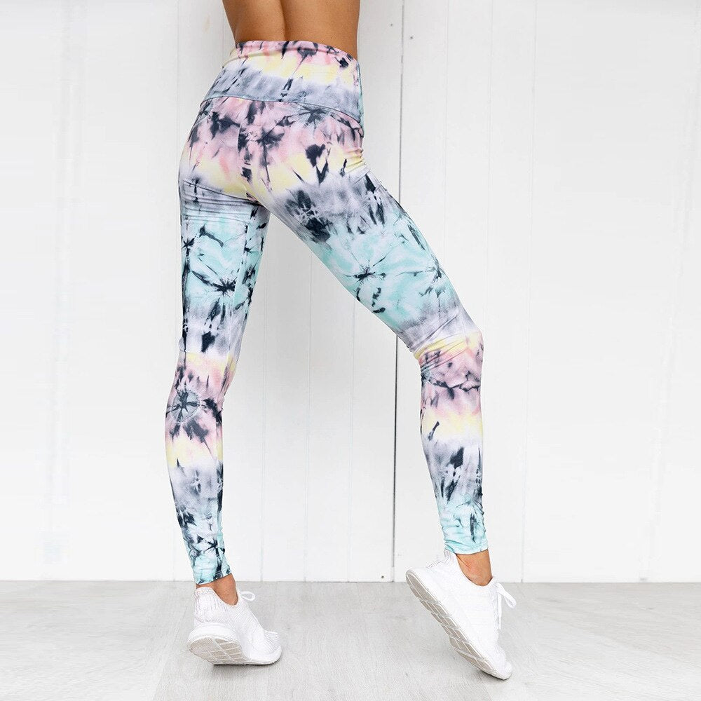 Tie Dye Leggings Seamless Yoga Leggings Gym Fashion Fitness Running Sports Workout Push Up Running Training Hips Lifting Pants | Vimost Shop.