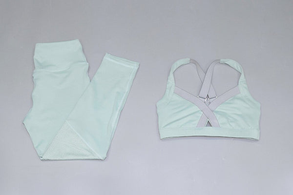 Women Solid Yoga Set Gym Sports Fitness Tracksuit Tank Crop Top Leggings Two Piece Set Running Training Workout Push Up Sporty | Vimost Shop.