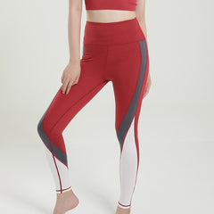 Seamless Yoga Leggings Color Patchwork Slim Pants High Elastics Workout Push Up Sports Fitness Running Casual Outdoor Trousers