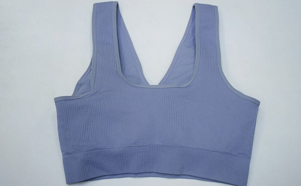 Seamless Solid Sports Gym Bra Crop Top Push Up Workout Beauty Back Top Shockproof Training Fitness Running Vest Shirt | Vimost Shop.