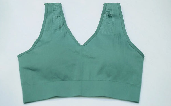 Seamless Solid Sports Gym Bra Crop Top Push Up Workout Beauty Back Top Shockproof Training Fitness Running Vest Shirt | Vimost Shop.