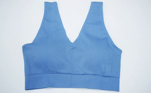 Seamless Solid Sports Gym Bra Crop Top Push Up Workout Beauty Back Top Shockproof Training Fitness Running Vest Shirt | Vimost Shop.