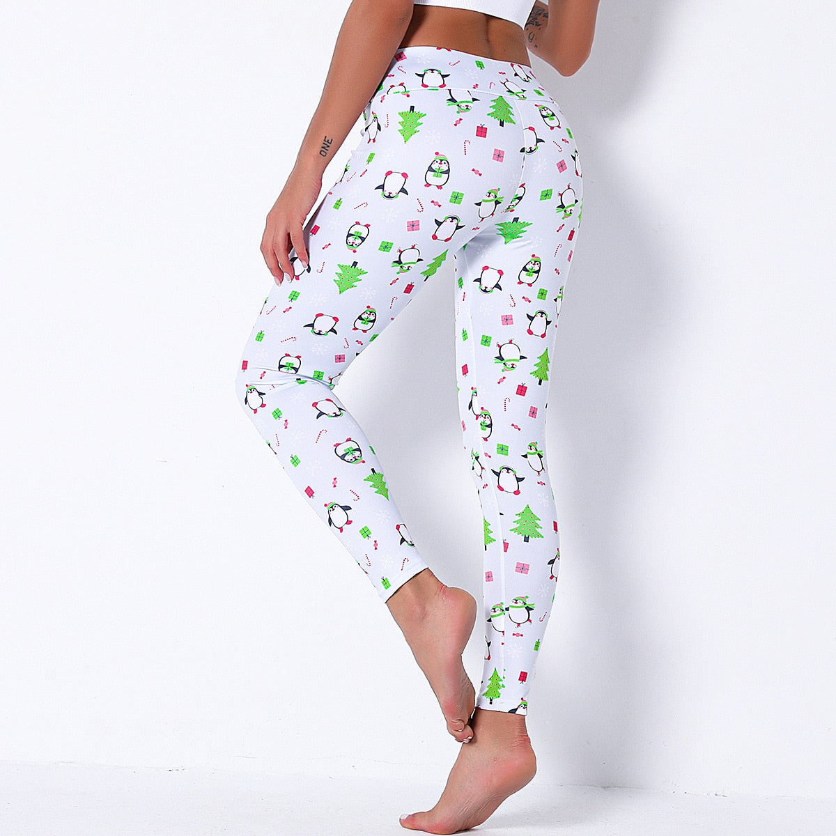 Seamless Christmas Print High Elastics Yoga Pants High Waist Hips Lifting Gym Fitness Female Sports Breathable Jogging Pants | Vimost Shop.