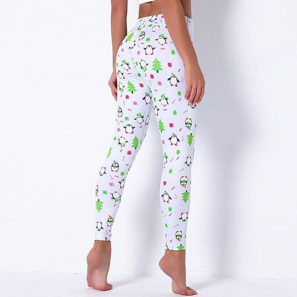 Seamless Christmas Print High Elastics Yoga Pants High Waist Hips Lifting Gym Fitness Female Sports Breathable Jogging Pants | Vimost Shop.