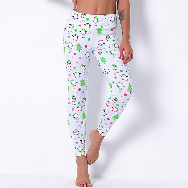 Seamless Christmas Print High Elastics Yoga Pants High Waist Hips Lifting Gym Fitness Female Sports Breathable Jogging Pants | Vimost Shop.