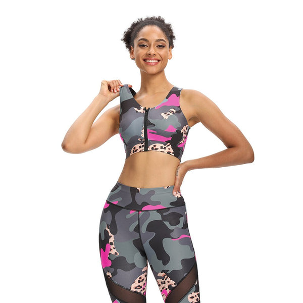 Seamless Camo Print Yoga Suit Gym Fitness Sports Tracksuit Tank Crop Top Hips Lifting Leggings Fashion Outdoor Suit | Vimost Shop.