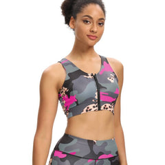 Seamless Camo Print Yoga Suit Gym Fitness Sports Tracksuit Tank Crop Top Hips Lifting Leggings Fashion Outdoor Suit