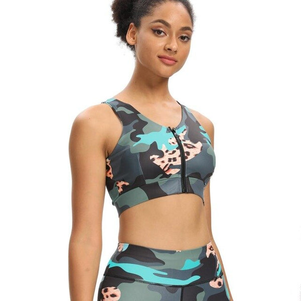 Seamless Camo Print Yoga Suit Gym Fitness Sports Tracksuit Tank Crop Top Hips Lifting Leggings Fashion Outdoor Suit | Vimost Shop.